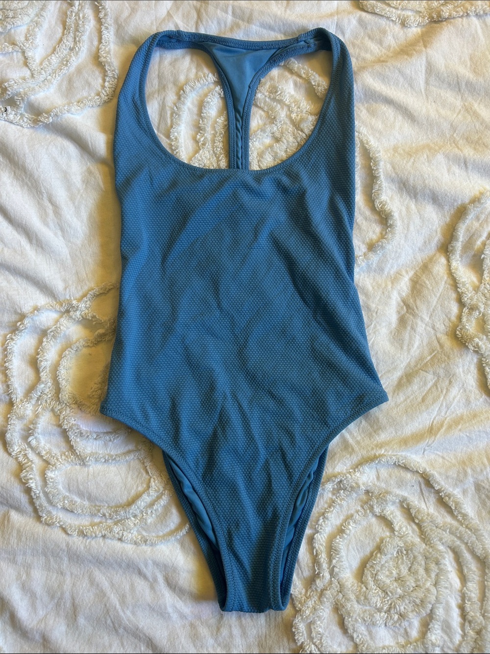 aerie Teal Textured Racerback One-Piece